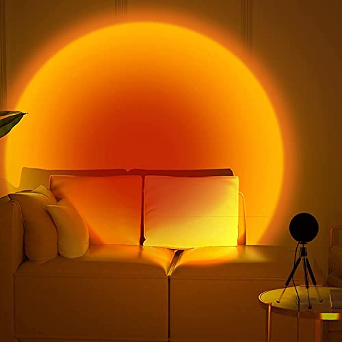 DS ENTERPRISE Sunset LED Light 360° Rotation, Rainbow Projection Lamp,16 Color Changing with Remote Control, USB Charging, Romantic Visual Night Decorative, Perfect for Photography, Children, Couple's Room - Image 1