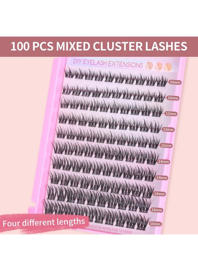 MLEN DIARY - MLEN DIARY Lash Cluster DIY Eyelash Extensions 100 Clusters Lashes 10-16mm D Curl Mega Wispy Volume Individual Lashes Eyelash Clusters Extensions DIY at Home - Image 1