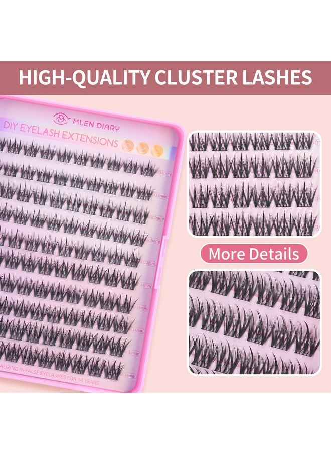 MLEN DIARY - MLEN DIARY Lash Cluster DIY Eyelash Extensions 100 Clusters Lashes 10-16mm D Curl Mega Wispy Volume Individual Lashes Eyelash Clusters Extensions DIY at Home - Image 1