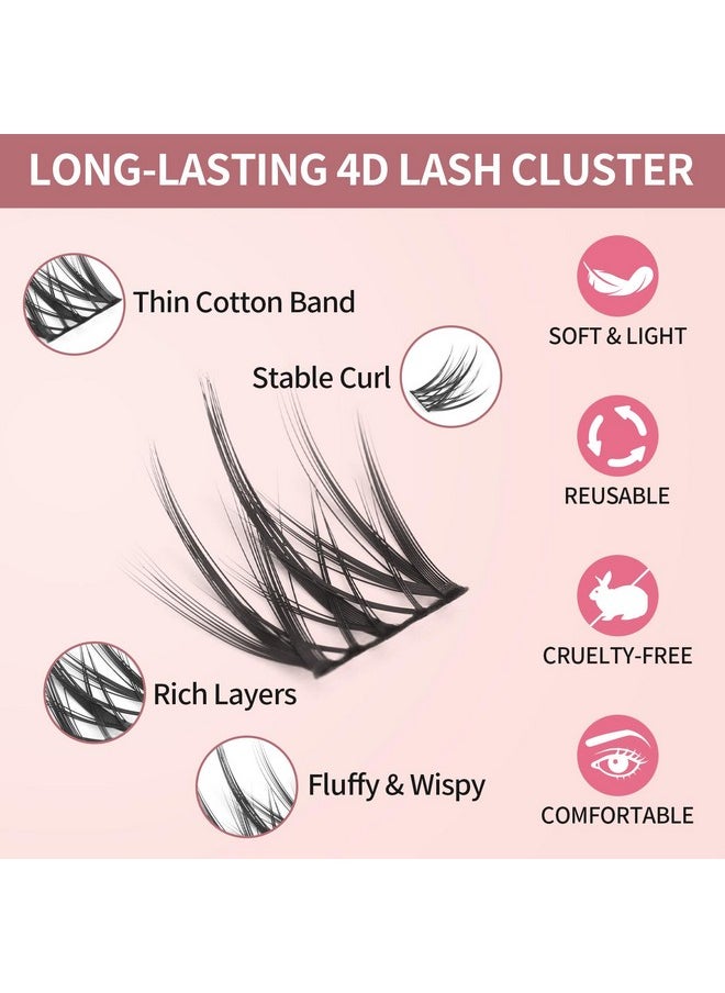 MLEN DIARY - MLEN DIARY Lash Cluster DIY Eyelash Extensions 100 Clusters Lashes 10-16mm D Curl Mega Wispy Volume Individual Lashes Eyelash Clusters Extensions DIY at Home - Image 1