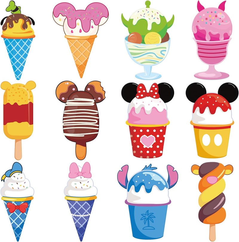 RiVolTa Mouse Cruise Door Magnets - 12 Pcs Summer Ice Cream Cute Ship Cabin Magnetic Stickers Funny Mice Decorations Garage Stateroom Accessories for Holiday Carnival Party Locker Refrigerator Decor - Image 1