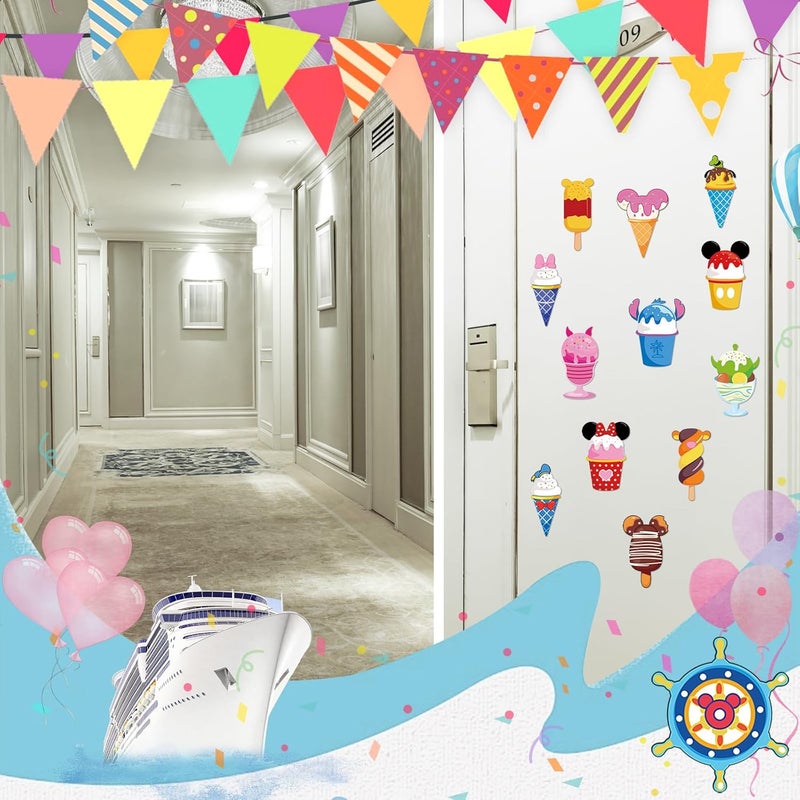 RiVolTa Mouse Cruise Door Magnets - 12 Pcs Summer Ice Cream Cute Ship Cabin Magnetic Stickers Funny Mice Decorations Garage Stateroom Accessories for Holiday Carnival Party Locker Refrigerator Decor - Image 2