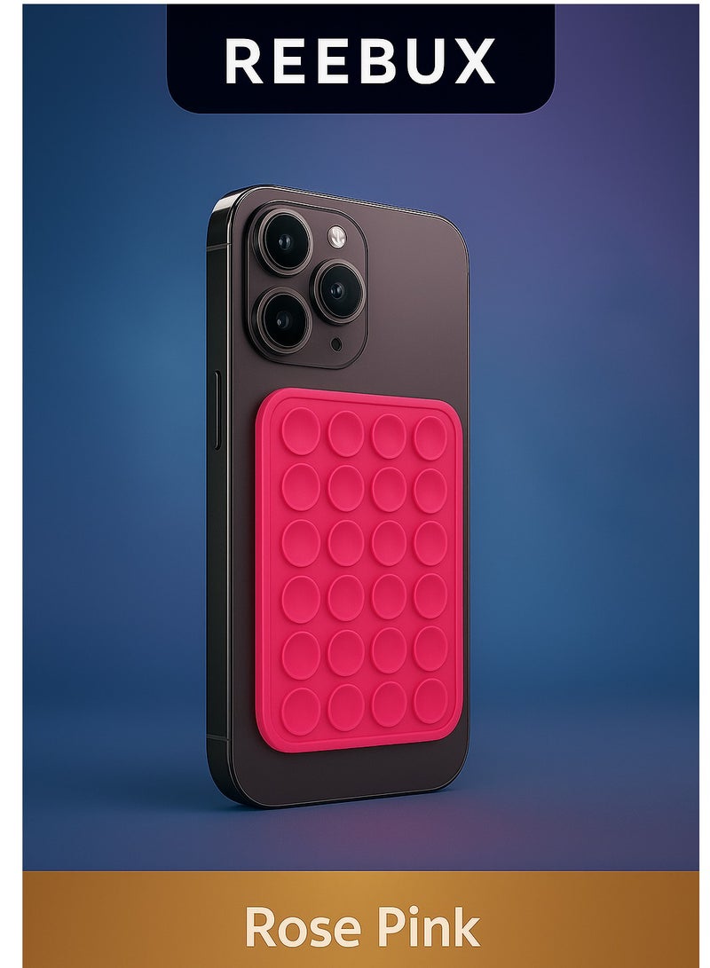 Reebux Suction Phone Case Mount, Silicone Phone Suction Grip Compatible with iPhone and Android Cases, Anti-Slip Hands-Free Mobile Accessory Holder, Sticky Phone Grip for Tiktok Videos and Selfies - Image 1