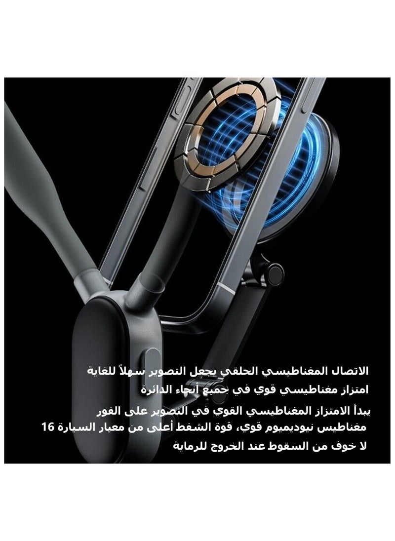 تيليسن الحامل المغناطيسي للهاتف الخلوي على الرقبة، حامل الهاتف الخلوي على الرقبة، حامل الهاتف الخلوي للتصوير الذاتي، حامل الهاتف الخلوي على الرقبة بدون استخدام اليدين (رمادي)  - Image 3