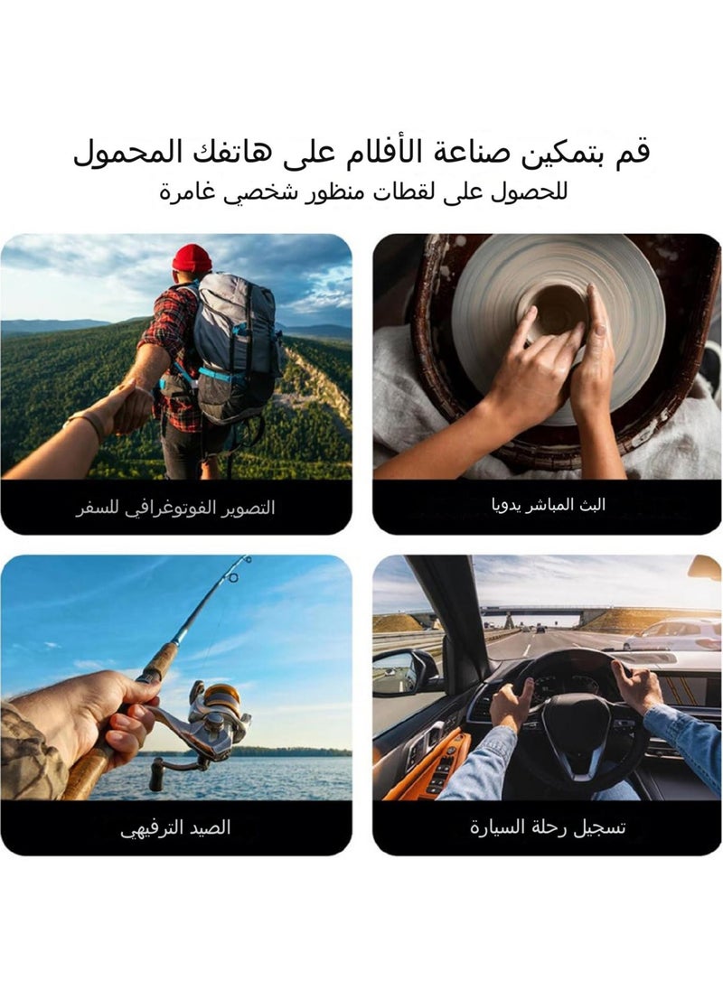 تيليسن - الحامل المغناطيسي للهاتف الخلوي على الرقبة، حامل الهاتف الخلوي على الرقبة، حامل الهاتف الخلوي للتصوير الذاتي، حامل الهاتف الخلوي على الرقبة بدون استخدام اليدين (رمادي) - Image 1