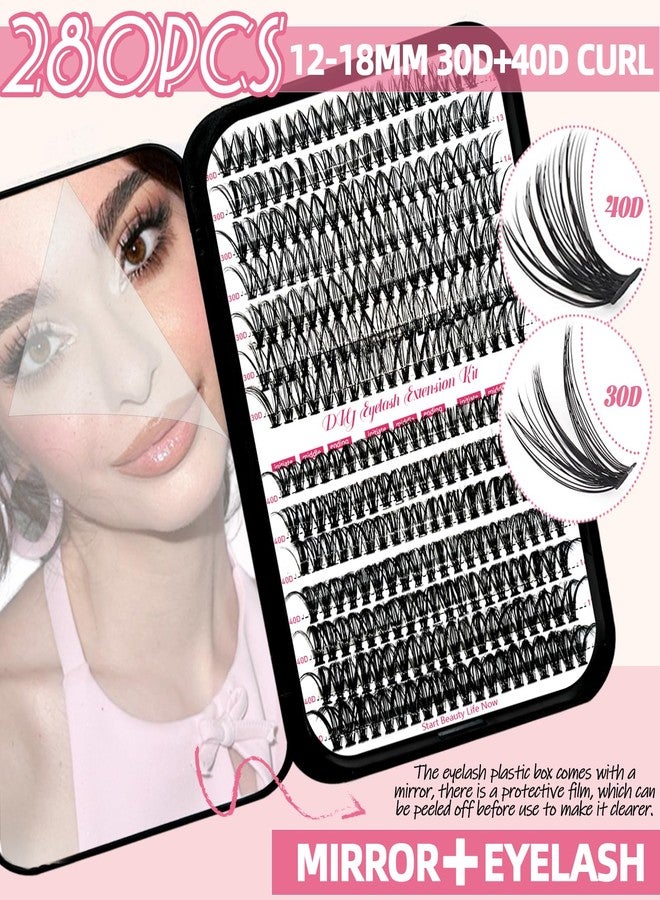 QUKLOGEN DIY Wispy Lash Extension Kit 570Pcs D Curl 6 styles Individual Lash Clusters Eyelash Extension with Lash Bond and Seal,Quick Glue Remover Tweezers Eyelash Brush Mini Applicator - Image 3