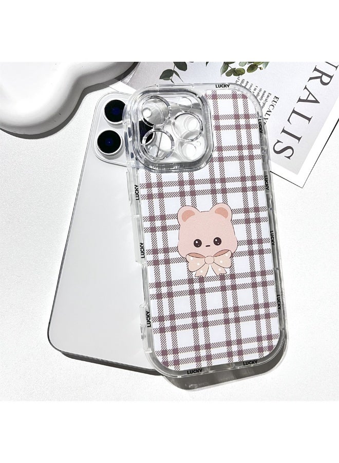 NIBEMINENT Bow Bear Protective TPU Case Cover For iPhone 16 Pro Max Clear - Image 1