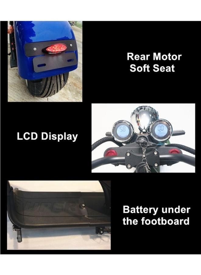 Crony دراجة نارية كهربائية جديدة X1 من هارلي سيتي كوكو دراجة نارية كهربائية بإطارات سميكة دراجات هارلي الكهربائية | باللون الأخضر - Image 3