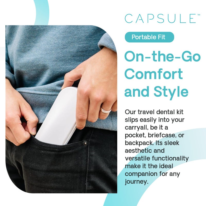 Capsule Dental - Dental Retainer Travel Case, Silicone Retainer Case for Aligners, Mouthguards, and More, Dental Kit Oral Care Tools with Travel Toothbrush and Aligner Removal Tool - Image 4