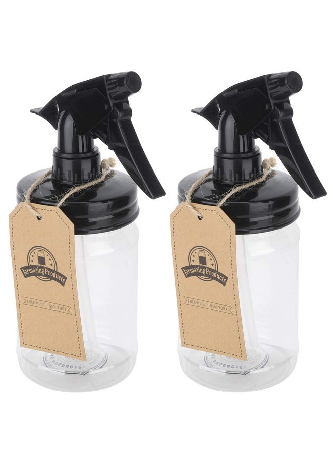 Jarmazing Products - Mason Jar Sprayerblackwith 16 Ounce Plastic Mason Jartwo Pack - Image 1