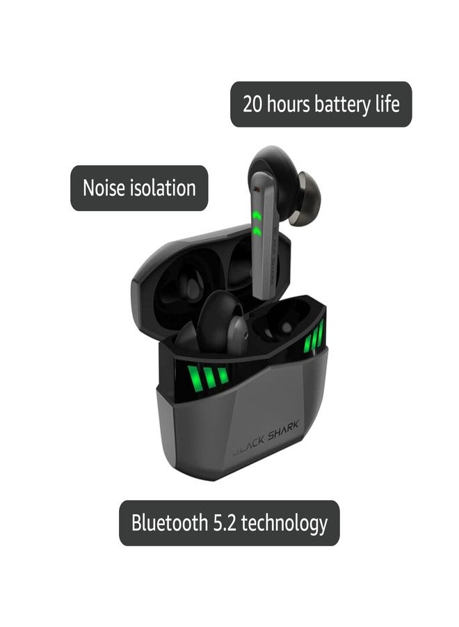 Black Shark Wireless Gaming Earbuds with Charging Case, Hi-Fi Stereo Bluetooth Game Earphones with Noise Cancelling Microphone, IPX5 Waterproof Premium Deep Bass for iPhone Android Sport Workout Music - Image 4