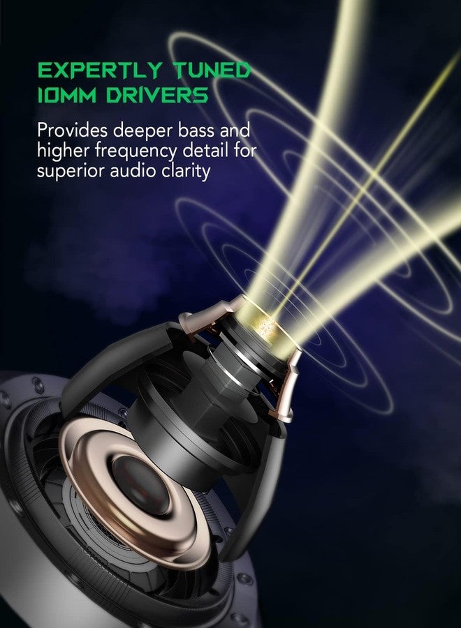 Black Shark Wireless Gaming Earbuds with Charging Case, Hi-Fi Stereo Bluetooth Game Earphones with Noise Cancelling Microphone, IPX5 Waterproof Premium Deep Bass for iPhone Android Sport Workout Music - Image 3