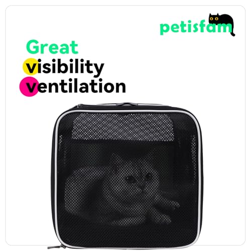 petisfam Easy Load Pet Carrier for Large, Medium Cats, 2 Cats and Small Dogs with Comfy Bed. Easy to Get Cat in, Escape Proof, Easy Storage, Washable, Safe and Comfortable for Vet Visit and Car Ride - Image 5