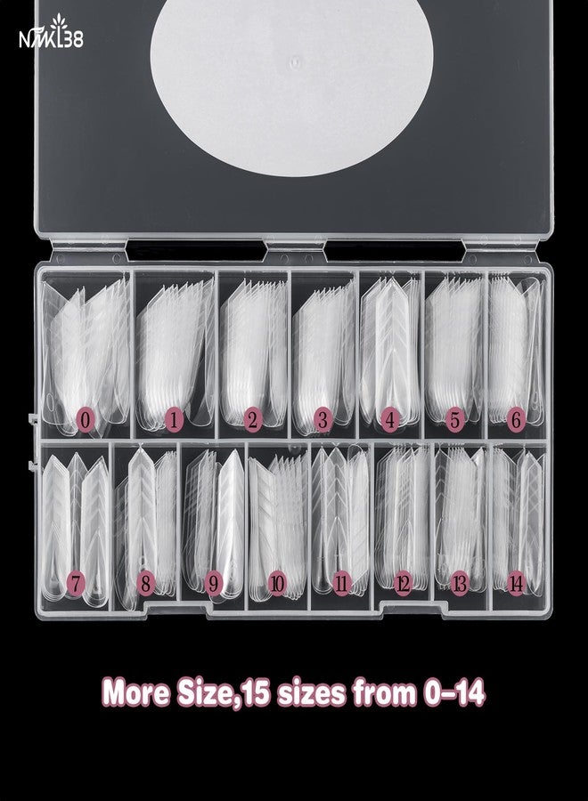 NMKL38 150PCS Dual Nail Forms 15 Sizes Extension Poly Nail Gel Full Cover - Image 3