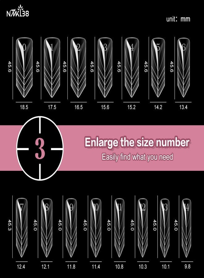 NMKL38 150PCS Dual Nail Forms 15 Sizes Extension Poly Nail Gel Full Cover - Image 4