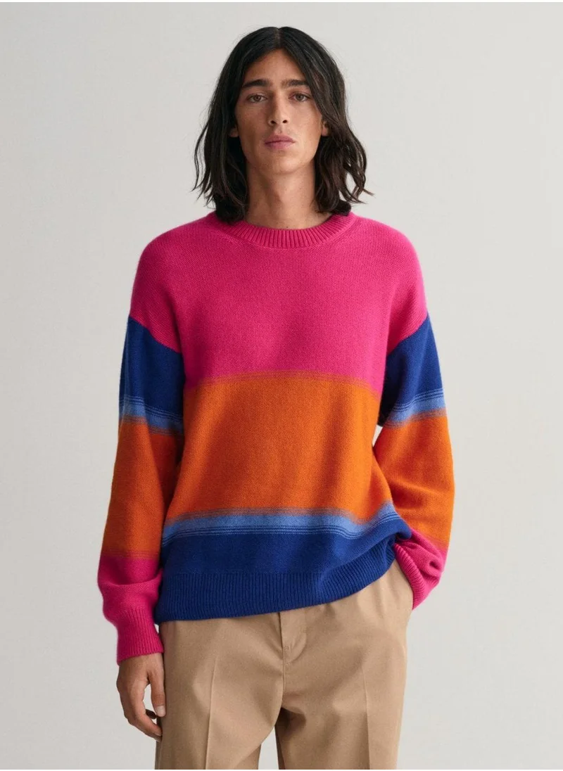 GANT Gant Degrade Striped Crew Neck Sweater