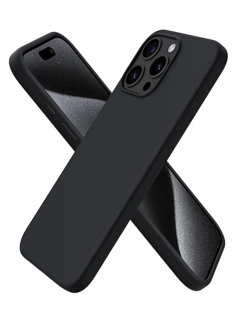 IAF Protective Case For Iphone 15 Pro Case Cover Soft Silicone TPU Flexible Rubber Slim Fit Matte Back Cover Case compatible for Iphone 15 Pro 5G 2023 Black