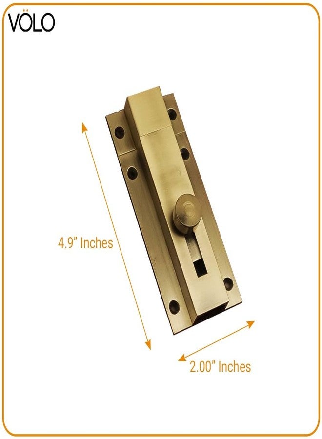 VOLO Zinc 5 Inch Antique Finish Heavy Duty Door Security Key Lock For Bathroom/Balcony Door. - Image 3