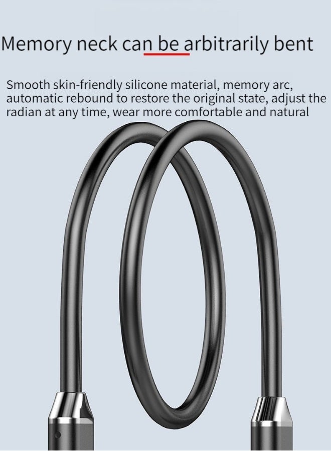 New Wireless Bluetooth Sports Headphones Digital Display Hanging Neck High-Capacity Ultra-Long Battery Life Bluetooth Headphones (Black) - Image 4