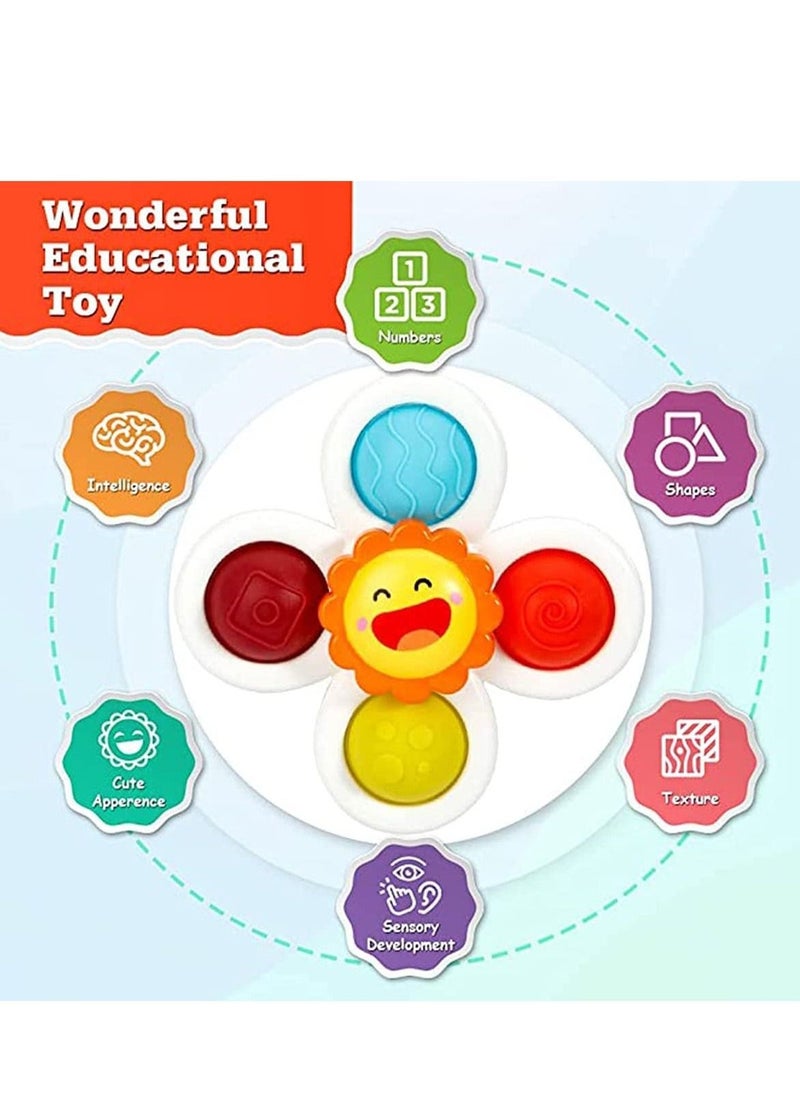 Generic - 3 Pcs Suction Cup Spinner Toys, Spinners Dimple Toy w/ Pop Fidget Function, Push Pop Bubble Sensory Rotating Fun, Ideal, Anxiety, Dining, Fidget Toy for Girls Boys - Image 1