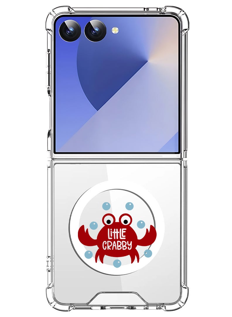 Theodor Magnetic Case for Samsung Galaxy Z Flip 7 Compatible with MagSafe Wireless Charging, Shockproof Phone Bumper Cover Little crabby - Image 1