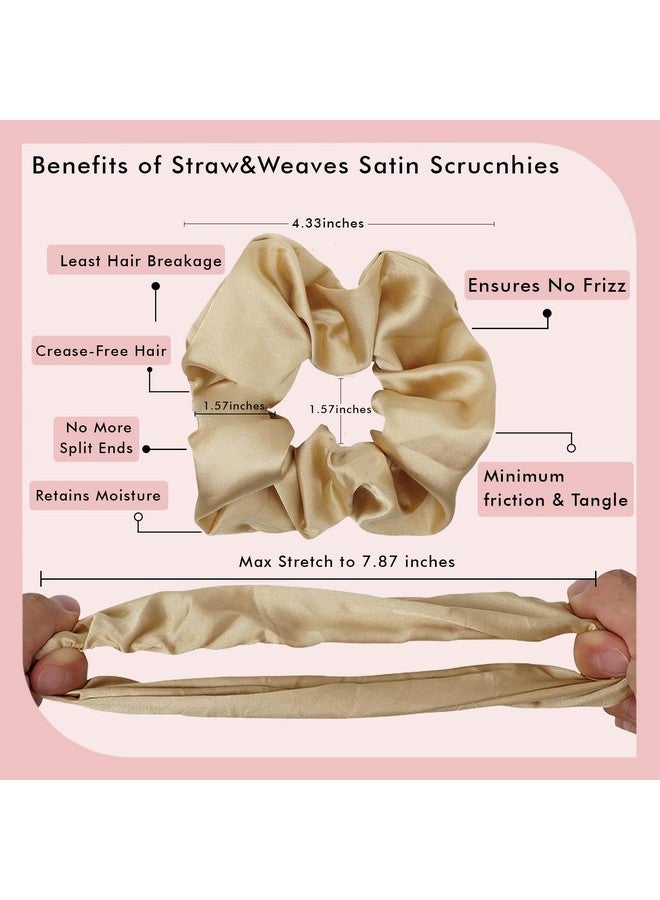 STRAW&WEAVE Satin & Silk Scrunchies for Girls & Women | Multi Color | Hair Accessories & Gifts - Image 4