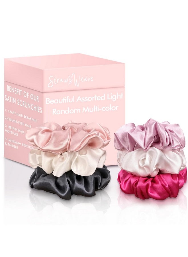 STRAW&WEAVE Satin & Silk Scrunchies for Girls & Women | Multi Color | Hair Accessories & Gifts - Image 1