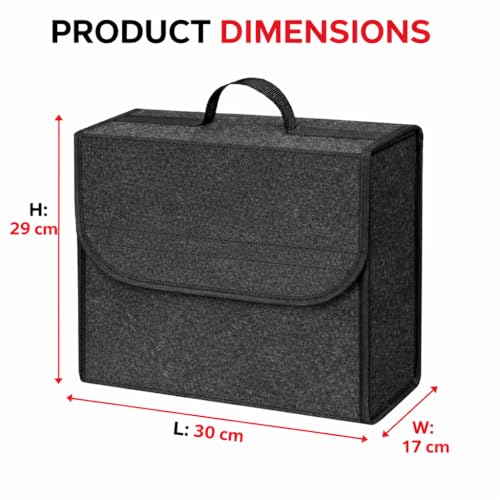 JVCV® Car Trunk Boot Organizer, Car Storage and Organizer Anti Slip Car Accessories Organizer for Car, Suv, Sedan, Truck, Minivan Anti Slip Bottom (Small). - Image 2