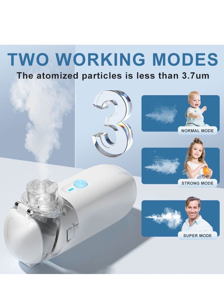 Joyelink Portable Nebulizer Machine for Adults Kids, USB-C Rechargeable Handheld Nebulizer for Breathing Treatment, 2 Adjustable Modes, Efficiency&Quiet, 3 Masks, Travel and Home Use  - Image 3