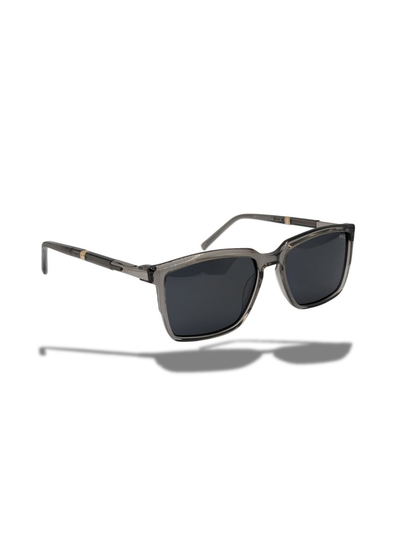 إم إي سي نظارات شمسية مربعة MB23014-C3 للرجال – عدسات رمادية داكنة، إطار رمادي شفاف، تصميم كلاسيكي جريء، ظلال حماية من الأشعة فوق البنفسجية - Image 3