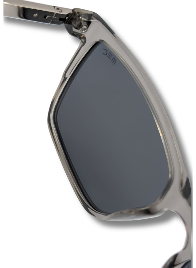 إم إي سي نظارات شمسية مربعة MB23014-C3 للرجال – عدسات رمادية داكنة، إطار رمادي شفاف، تصميم كلاسيكي جريء، ظلال حماية من الأشعة فوق البنفسجية - Image 5