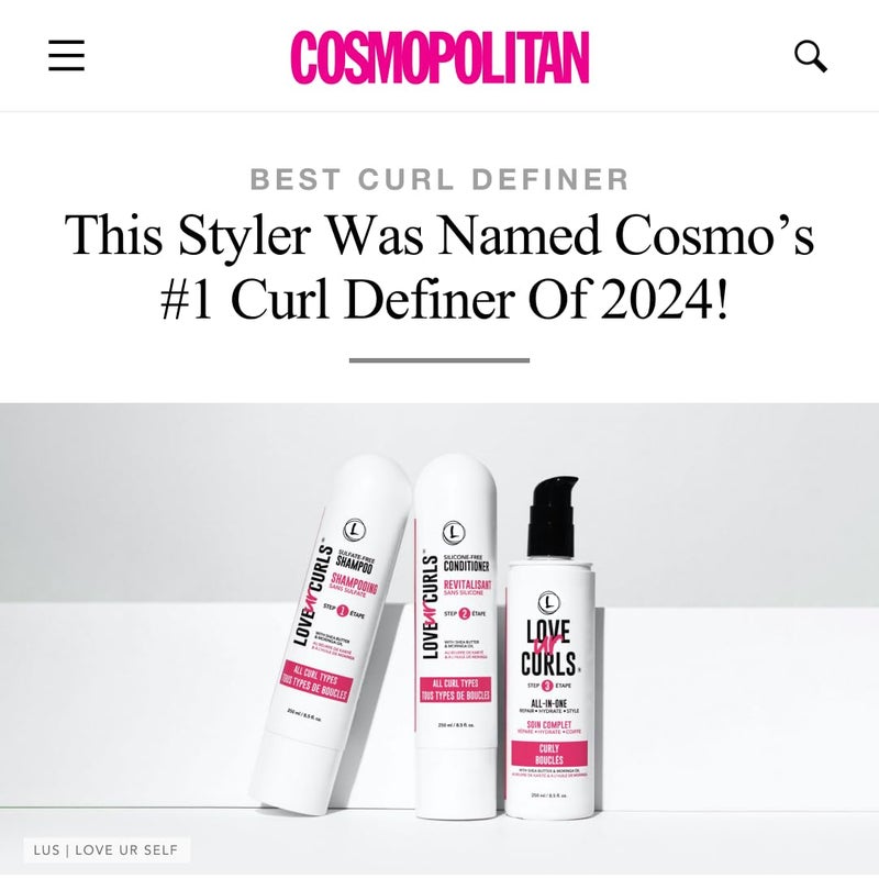 Love Ur Curls Fragrance Free Shampoo and Conditioner Set with All in One Curl Cream Styler for Curly Hair, 3 Step System to Repair, 200 mL - Image 3