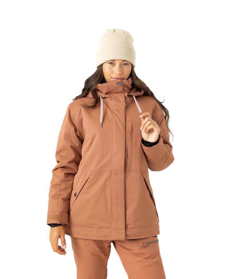 Roxy Women's Billie Jacket – 10K Waterproof Snow Jacket, Tailored Fit, PFAS-Free, Insulated, Russet, Large - Image 1