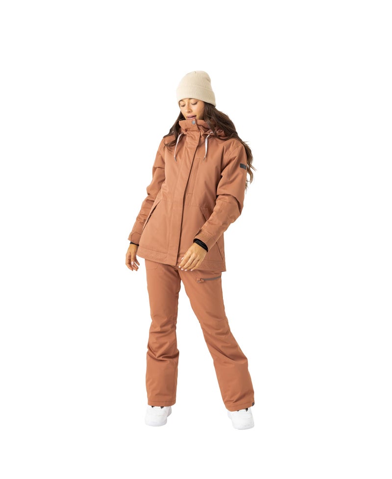 Roxy Women's Billie Jacket – 10K Waterproof Snow Jacket, Tailored Fit, PFAS-Free, Insulated, Russet, Large - Image 3