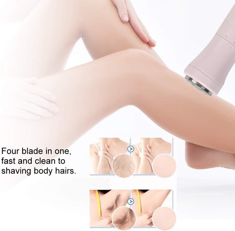 klarako 4 in 1 Electric Shaver for Women,Waterproof Painless Hair Remover kit USB Rechargeable with 4 Detachable Attachments for Trimmer/Nose Hair Trimmer/Body Shaver - Image 3