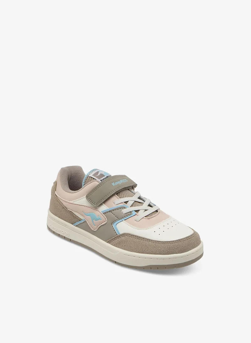 kangaROOS BROWN Girls' Logo Detail Sports Shoes with Hook and Loop Closure for Women | Best Price UAE