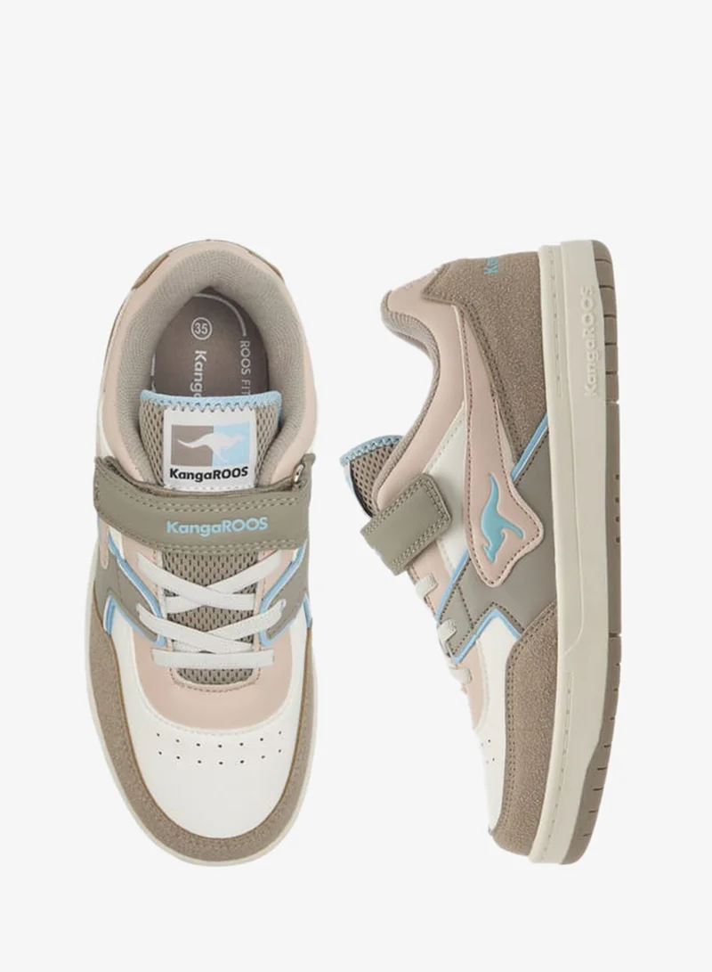kangaROOS Girls' Logo Detail Sports Shoes with Hook and Loop Closure