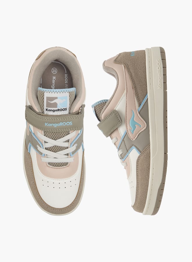 kangaROOS Girls' Logo Detail Sports Shoes with Hook and Loop Closure  - Image 2