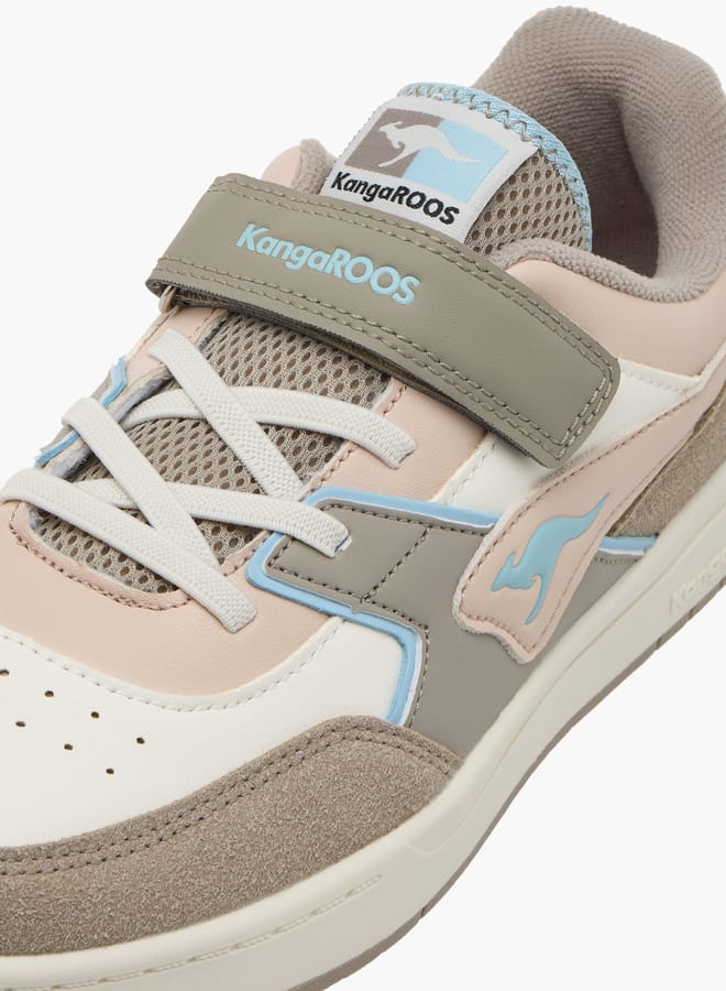 kangaROOS Girls' Logo Detail Sports Shoes with Hook and Loop Closure  - Image 4