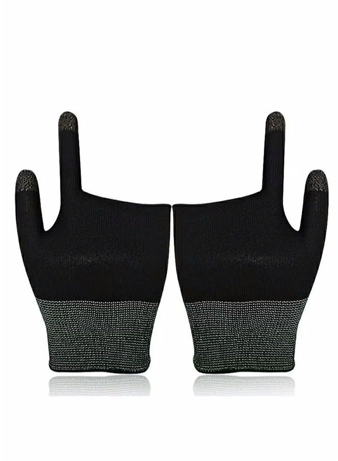 E-Sports Gaming Gloves Finger Sleeves Anti-Sweat Breathable Thumb for Highly Sensitive Nano-Silver Fiber Material and Nylon PUBG Mobile Phone Games Accessories (Black)  - Image 5