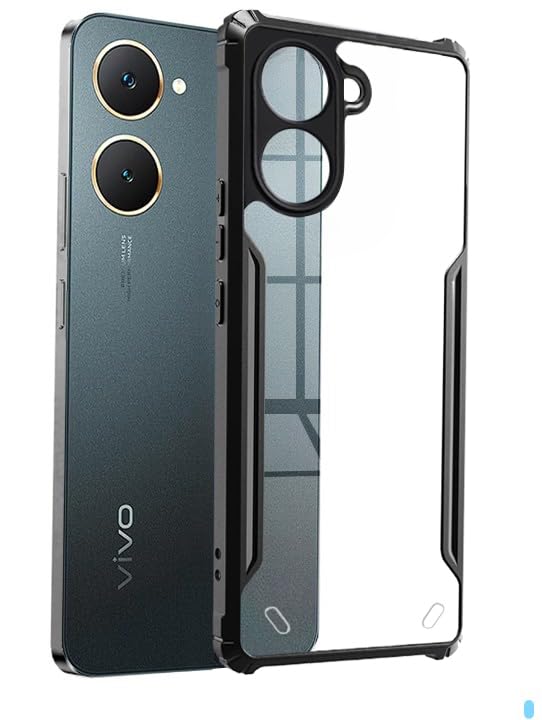 Spazy Case® Vivo T3 Lite 5G / Vivo Y18 / Y18e / Y03 Back Cover | Transparent Crystal Clear Hard PC Back Case with TPU Bumper, Drop Protection Case for Vivo Y18 / Y18e / Y03 / Vivo T3 Lite 5G - Image 1