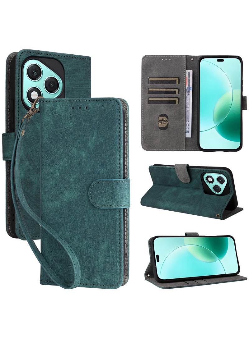 For Honor 400 Lite Flip Cover with Detachable lanyard, PU Leather Full Body Protection Shockproof Flip Mobile Phone Case, RFID Anti-theft Brush Folio Wallet Case  - Image 1