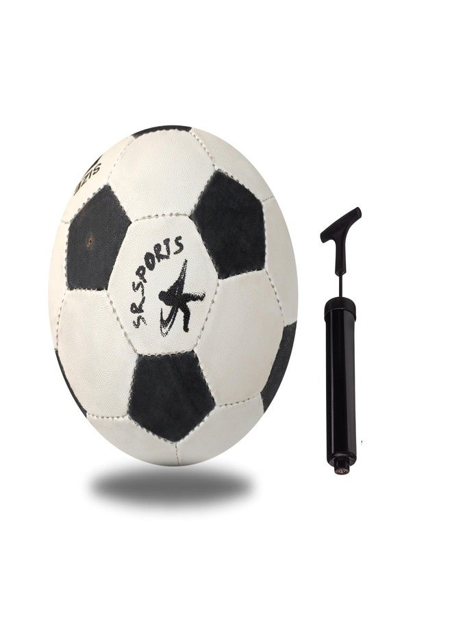 SR SPORTS Football with Air Pump | Size 5 Rugby Material Soccer Ball for Kids Boys Girls Adults | Durable Football for Training Match Practice Indoor Outdoor Ground Turf School Use