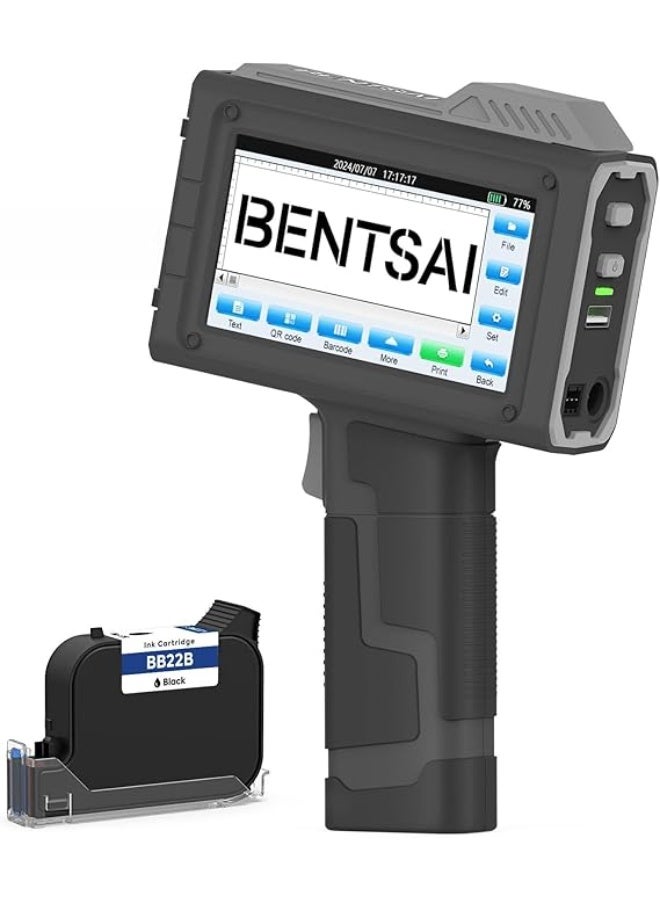 بنتساي BENTSAI BT-HH6205B - Handheld Inkjet Printer with Detachable Battery 16 Hours Long Resistance for Logo, Barcode, Barcode, Text Number, Printing on - Image 1