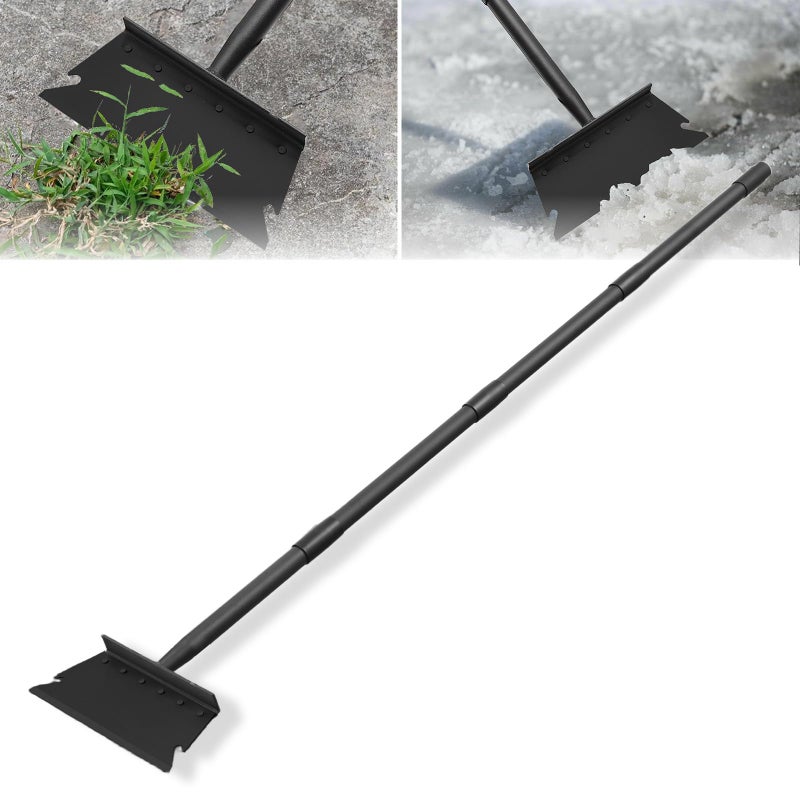 ABtool Garden Flat Shovel Scraper, Multifunctional Garden Cleaning Shovel with 59 Inch Long Handle, Heavy Duty Outdoor Floor Scraper for Weed Cleaning,Trenching,Edging and Removing Snow,Ice,Weeds,Dirty,Moss - Image 1