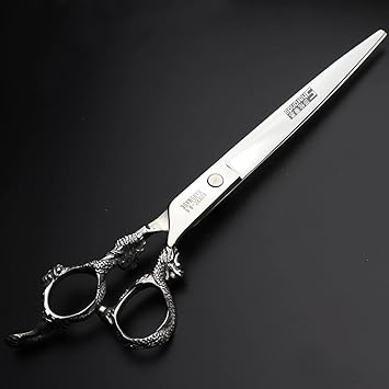 AXEMOORE مقص شعر احترافي بتصميم رأس شوانغلونغ 9 بوصة، مقصات قص شعر منزلية عالية الجودة مصنوعة من الفولاذ الياباني المستورد 440C - Image 5