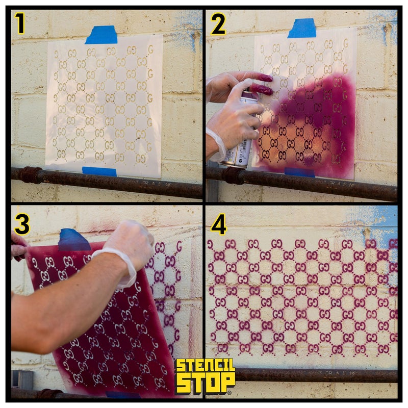 Stencil Stop GG Pattern Stencil â€“ 12 x 12 Inches, Reusable Stencil for Painting on Wood, Walls, Fabric, and Crafts â€“ Durable Plastic for DIY Art & Home Decor - Image 3