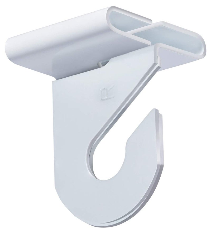 GlossyEnd Pack of 50 Pairs - High Strength Aluminum Two Piece Ceiling Hooks for Drop-Ceiling T-Bars, 50 Right and 50 Left, White Enamel Finish, Holds up to 15 lbs. 1" W x 1 ½"H - Image 1