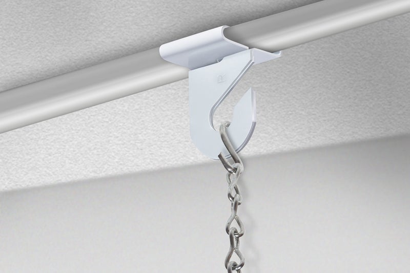 GlossyEnd Pack of 50 Pairs - High Strength Aluminum Two Piece Ceiling Hooks for Drop-Ceiling T-Bars, 50 Right and 50 Left, White Enamel Finish, Holds up to 15 lbs. 1" W x 1 ½"H - Image 5