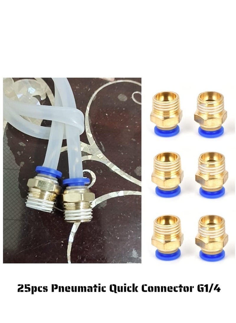 25pcs G1/4 pc6-02 Pneumatic Push Quick Male Connector Air Quick Fittings Adapter for Quick Connection for Pipe and Pneumatic Tools - Image 3
